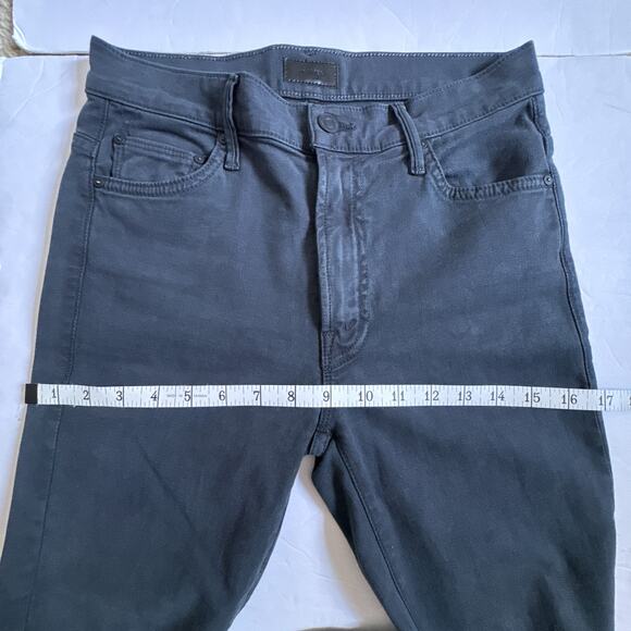 Mother The Insider Crop Step Fray Jeans Black So Far Gone 26 - Picture 13 of 15